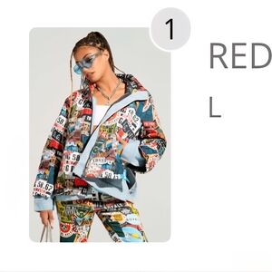 AKIRA Multicolor Graphic Bomber Jacket